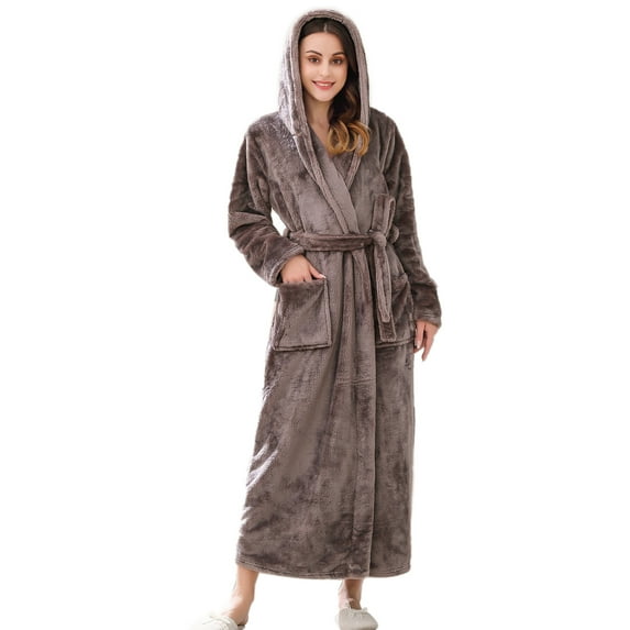 Richie House Women's Fleece Robe with Hood RHWN2233
