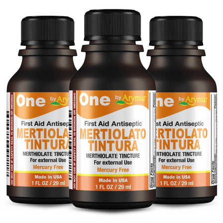 Arymar Mertiolato Tintura – First Aid Antiseptic for Wounds, 1 fl oz (3-Pack)