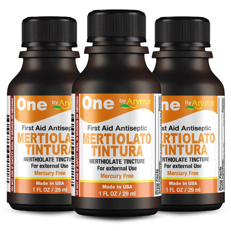 Arymar Mertiolato Tintura – First Aid Antiseptic for Wounds, 1 fl oz (3-Pack)