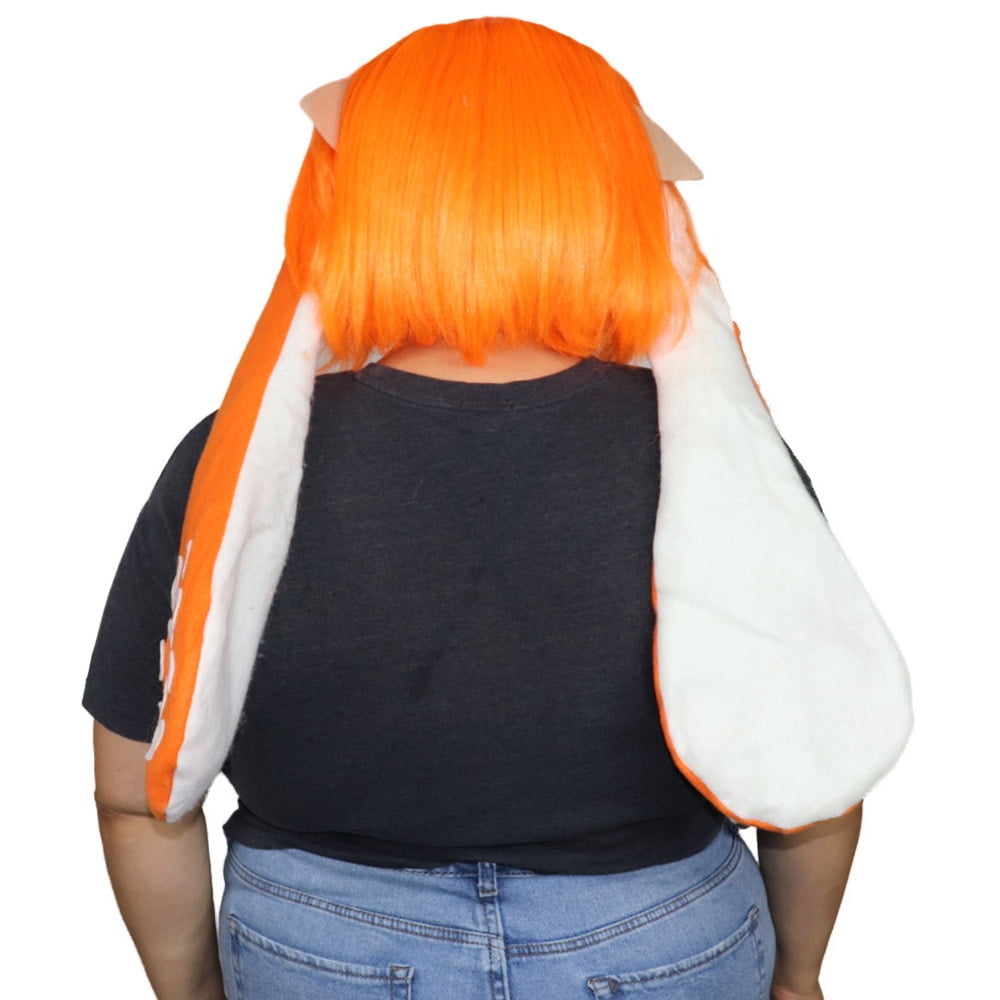HPO Adult Women’s Gaming Ink Wig and Ears with Eye Mask| Wefted Cap Design| Synthetic Fiber