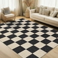 thumbnail image 6 of Garvee 10x13 Modern Checkered Area Rug Washable Rugs, Soft Non Slip Non Shedding Carpet Indoor Printed Accent Rug for Living Room Bedroom Home Decor，Black and Camel, 6 of 8