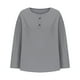 thumbnail image 5 of Tops deportivos,Camiseta de mezcla de lino para mujer, cuello redondo con botones delanteros, manga larga, corte regular para uso diario, sopatenor, 5 of 8