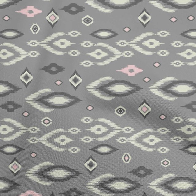 oneOone Tissu en Coton Flex Gris Tissu de Robe Ikat Tissu Imprimé au Mètre 40 Pouces de Large