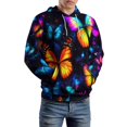 thumbnail image 5 of Dreamy Purple Butterfly Pattern Men's Women New Sweatshirt Hoodie Men's Plus Size Sweatshirt Hooded Sweatshirt 3d Printed Street Men's Cloth, 5 of 6