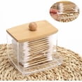 thumbnail image 5 of ZDWQFA 10oz Qtip Holder Dispenser with Bamboo Lids, Big Clear Bathroom Organizer Accessories Decor for Storage-Qtips Cotton Ball Holder Apothecary Jars, Cotton Swabs, Floss Container, 5 of 7