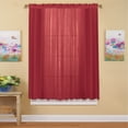 thumbnail image 2 of Collections Etc Decorative Classic Privacy Sheer Window Curtain Panel, Rod Pocket Top, Burgundy, 59" X 63", 2 of 2