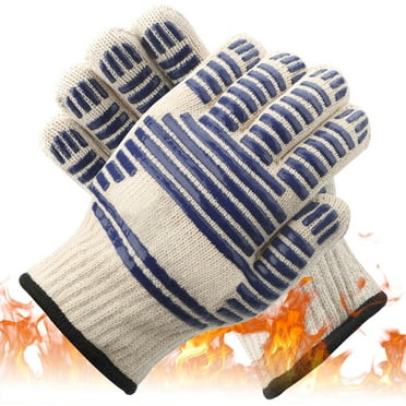 TSV BBQ Gloves, Heat Resistant Oven Gloves, Silicone Non-Slip Grilling Gloves, Oven Mitts for Cooking, Baking