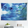 thumbnail image 1 of Flower Tapestry, Orchids Natural Flowers Reflections on The Water for Spring Calming Art, Fabric Wall Hanging Decor for Bedroom Living Room Dorm, 2 Sizes, Blue and Purple, by Ambesonne, 1 of 1