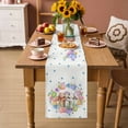 thumbnail image 2 of Easter Cute Rabbits Table Runner 36 Inches, Colorful Eggs Country Flowers Blue Pot Bed Runner Dresser Scarves Tabletop for Indoor Outdoor Parties/Ceremony/Banquet, 13"x 36", 2 of 8