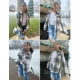 thumbnail image 6 of Oudiya Girls Flannel Plaid Jackets Long Sleeve Button Down Shirts Blouses Tops with Pockets, 6-15Y, 6 of 8