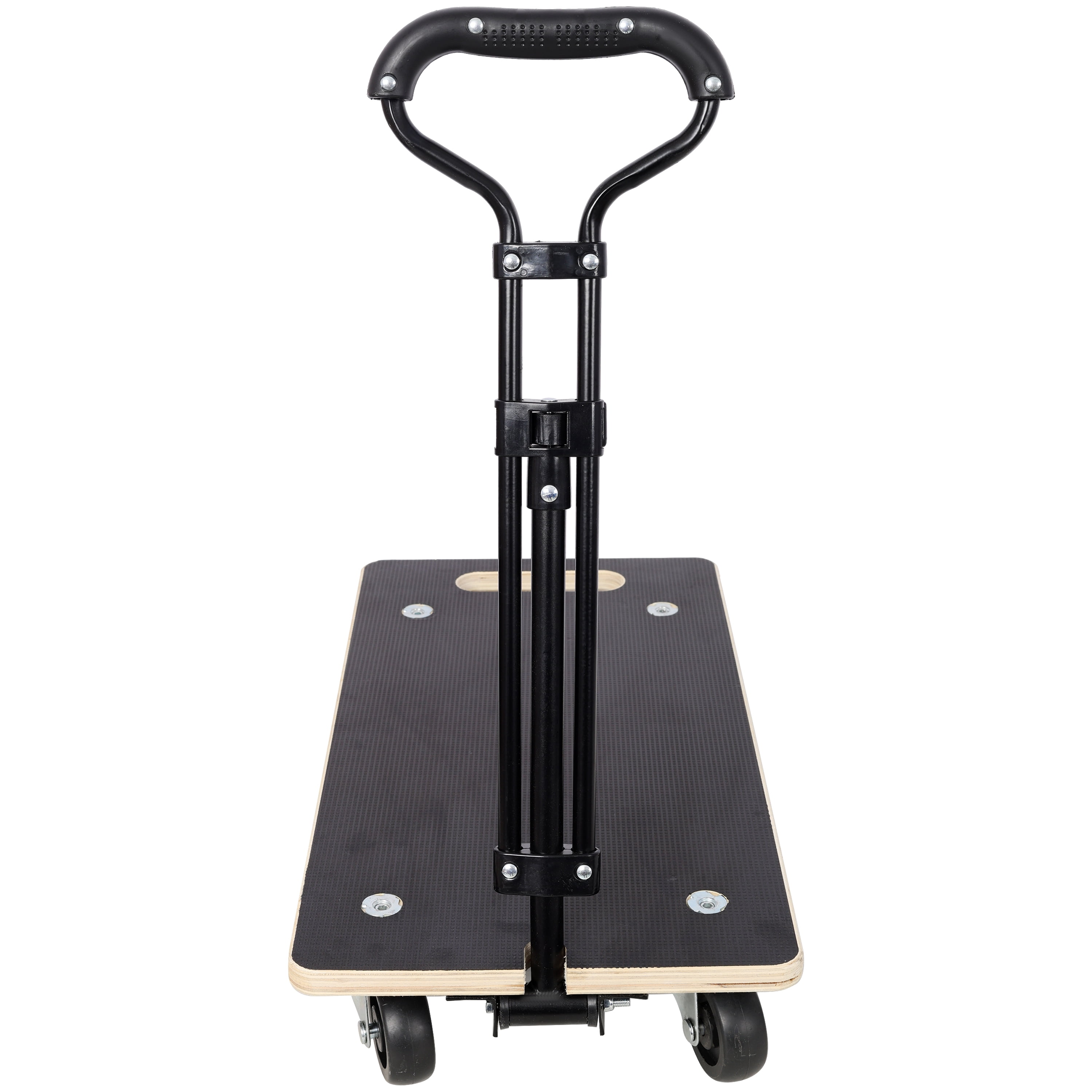 Heavy Duty Wooden Moving Dolly with Telescopic Handle, 440 LBS Capacity Furniture Transport Cart, Non-Slip Platform & 3 Inch Swivel PP Casters for Appliance Plant Moving