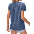thumbnail image 3 of TEMOFON Womens V Neck Blouse Dressy Casual Short Sleeve Ruffle Summer Work Tops, 3 of 7