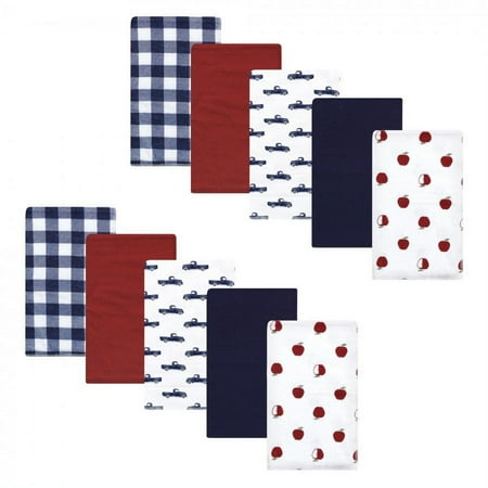 UPC: 0660168146592 | Hudson Baby Infant Boy Cotton Flannel Burp Cloths Apple Orchard One Size