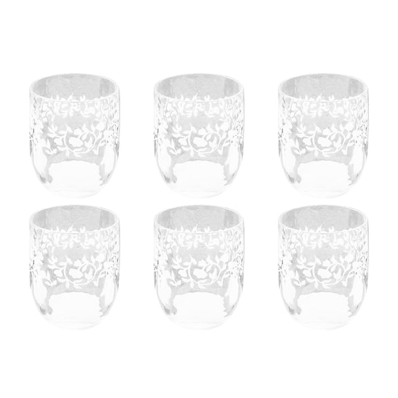 Vines Acrylic Etch Stemless Wine Glass - Clear - 14.6 oz - Set of 6