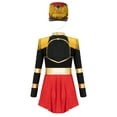 thumbnail image 2 of TiaoBug Girls Drummer Conductor Performance Costume Circus Ringmaster Drum Majorette Jumpsuit with Hat Black B 6, 2 of 6