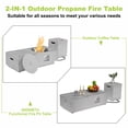 thumbnail image 6 of 50000 BTU Outdoor Fire Pit Table Propane Gas Firepit, Rectangle Fire Pits for Outside Patio (Light Gray, 48"), 6 of 10