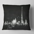 thumbnail image 2 of Designart Paris Dark Silhouette - Cityscape Painting Throw Pillow - 16x16, 2 of 5