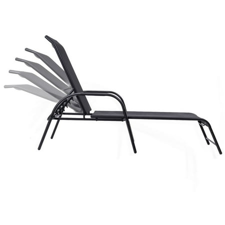 Goplus Outdoor Patio Chaise Lounge Chair Sling Lounges Recliner