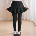 thumbnail image 4 of Zshosam Girls Leggings Warm School Uniform Pants Stretchy Soft Legging with Skirt(Black,4-5 Years), 4 of 6