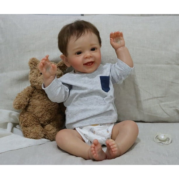 Muñeca Reborn Pinky Reborn para niños pequeños, 60 cm, con ropa para niños