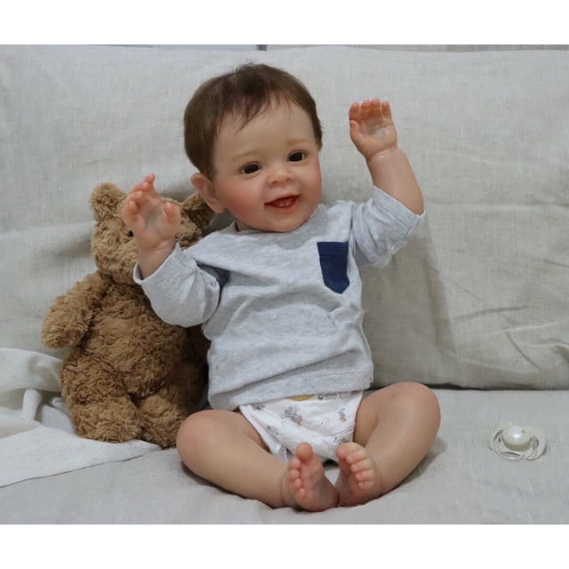 Muñeca Reborn Pinky Reborn para niños pequeños, 60 cm, con ropa para niños