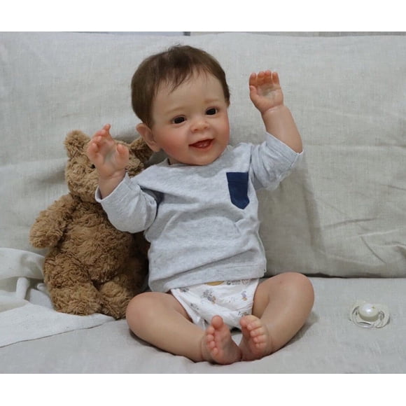 Muñeca Reborn Pinky Reborn para niños pequeños, 60 cm, con ropa para niños