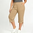 thumbnail image 2 of SwiftWear Women's Plus Size Capri Pants with Pockets Drawstring Hem Split Athletic Lounge Pants Soft Stretch Casual Summer Joggers, 2 of 8