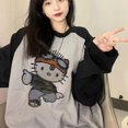 thumbnail image 3 of Camiseta de manga larga de dibujos animados Sanrio para mujer, Top de empalme de Hello Kitty, Hip Hop, primavera y otoño, nuevo, 3 of 4