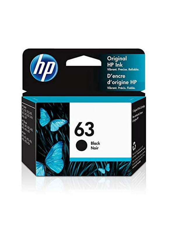 HP 63, Ink Cartridge, Black, Works with HP DeskJet 1112, 2100 Series, 3600 Series, HP ENVY 4500 Series, HP OfficeJet 3800 Series, 4600 Series, 5200 Series, F6U62AN