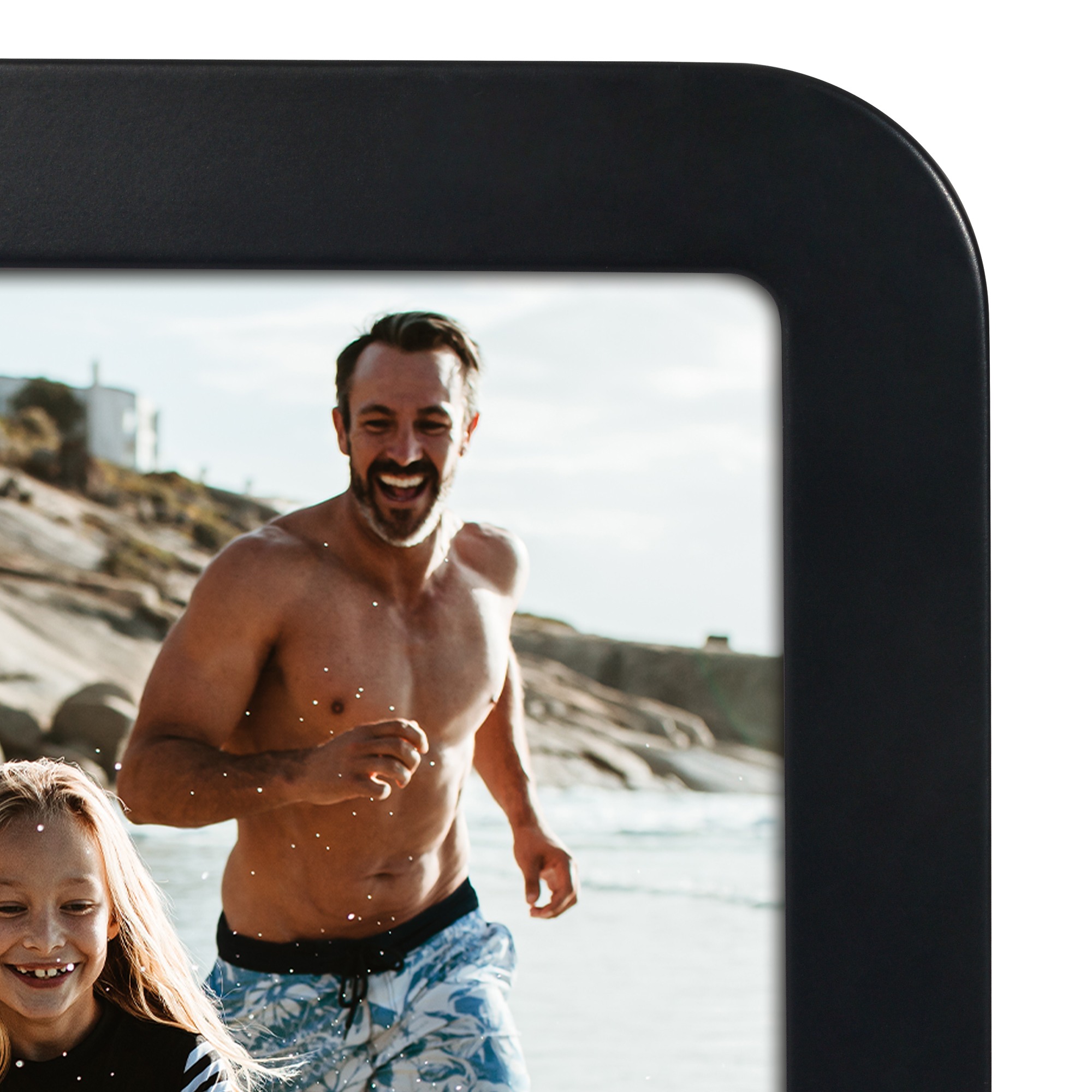 Americanflat 11x17 Picture Frame with Shatter-Resistant Glass Round Corner Molding Mod Collection - Black