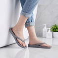 thumbnail image 2 of Smile Popcorn Women's Flip Flops Lightweight Thong Sandals Summer Beach Sandals with Arch Support, Grey, 2 of 7