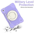 thumbnail image 2 of Dteck for Galaxy Tab A9 Case 8.7 Inch Case, Rugged Case for Samsung Galaxy A9 Tablet Case with 360 Rotating Stand Shoulder Strap Pen Holder, 2023 Model(SM-X110/X115/117), Light Purple, 2 of 9