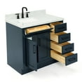 thumbnail image 6 of Ariel Hepburn 37 In. Left Offset Rectangle Sink Vanity With 1.5 In. Carrara White Countertop In Midnight Blue, 6 of 9