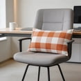 thumbnail image 4 of Outdoor Pillow Covers 12x20 Farmhouse Pillow Covers Fall Orange Plaid Stripes for Couch Sofa Living Room, 4 of 9
