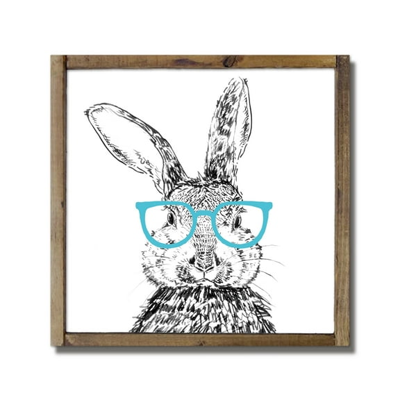 Creative Products Easter Bunny Glasses 13.5 x 13.5 Framed Wood Plaque
