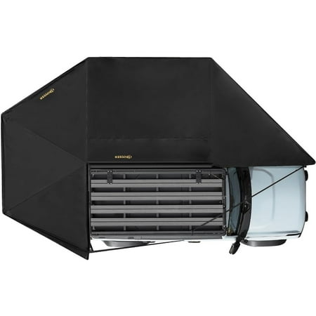 BUNKER INDUST 270-Degree Free-Standing Vehicle Awning with 3-Color LED Light - Driver-Side Weatherproof Overland Awning for SUV/Van/Truck/Camper