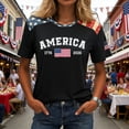 thumbnail image 2 of idosla 250 Anniversary USA Shirt Women's Short Sleeve T-Shirt Patriotic American Flag Eagle Tops 1776-2026 Tshirt Gifts (White, XXL), 2 of 7