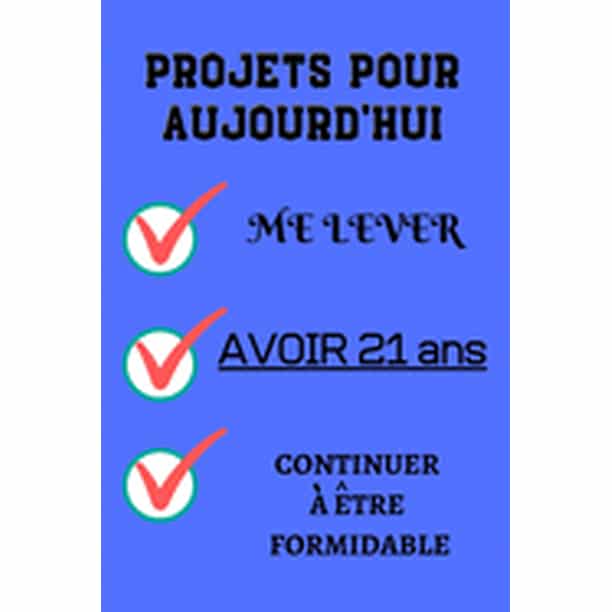 Projets Pour Aujourd Hui Me Lever Avoir 21 Ans Continuer A Etre Formidable Felicitez L Anniversaire De Facon Originale 1 Pages Cadeau D Anniversaire Original Pour Les Filles Et Les Garcons De 21 Walmart Com