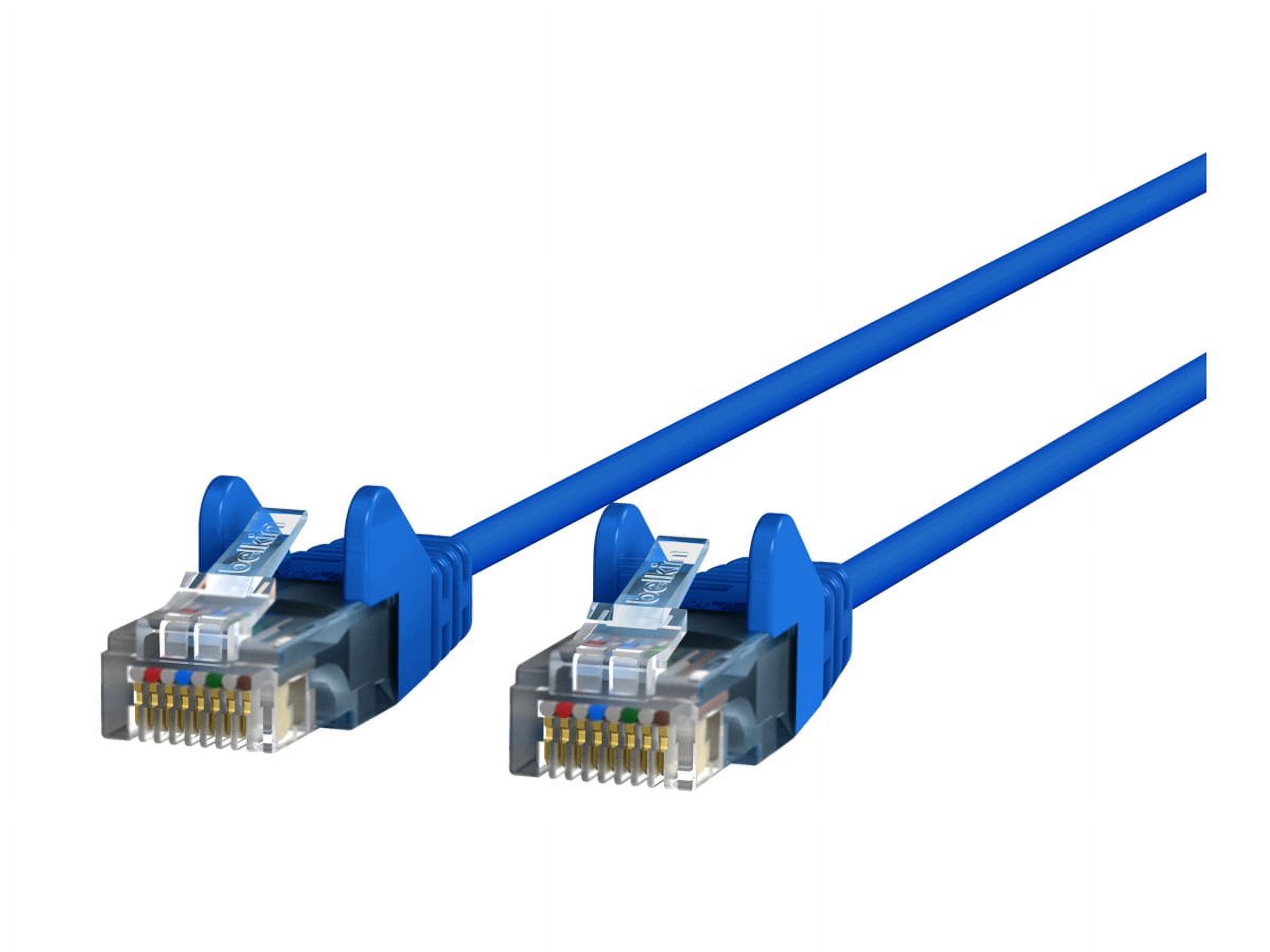 Belkin Slim - Câble Patch - RJ-45 (m) à RJ-45 (m) - 15 Pieds - UTP - CAT 6 - Moulé, Sans Accroc - Bleu
