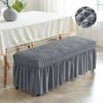 thumbnail image 2 of Long Bench Cover,Removable Bench Seat Furniture or,Piano Bench Slipcover,Rectangle Stool Covers for Bedroom, Hotel, Kitchen, Decor , Gray, 2 of 7