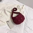 thumbnail image 3 of Bolso de las axilas de las mujeres Bolso de hombro plisado de la nube de la moda de nylon Bolsos (rojo vino) Likrtyny Para Estrenar, 3 of 9