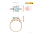 thumbnail image 4 of ANGARA Natural Cushion 2.7 ct Aquamarine Solitaire Ring with Diamond Accents in 14K Rose Gold for Women (Size-9mm) | March Birthstone, Anniversary, Jewelry Gift for Women | Natural Aquamarine Ring, 4 of 9