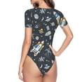 thumbnail image 4 of The Xecao Space Cars Women's Crew Neck Body Suit, a short-sleeved bodysuit and basic swimsuit, both comfort and style for dating and daily life, 4 of 9