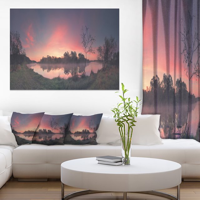 Purple Tinged Spring Mountains - Landscape Artwork Canvas