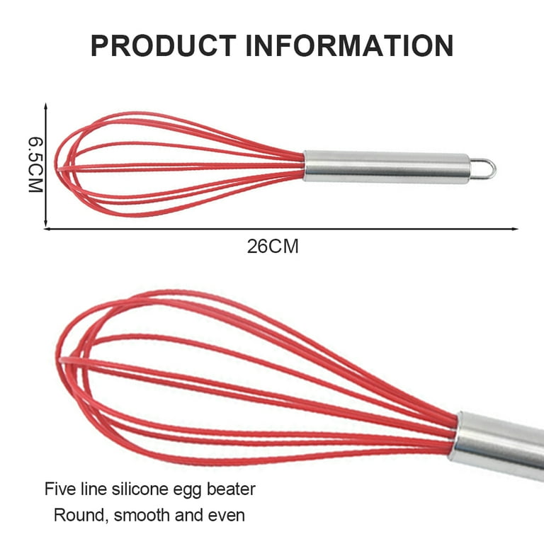 Patgoal Plastic Whisk Silicone Whisk Rubber Whisk Egg Beater Silicone Whisk  Heat Resistant Non Scratch Whisk Silicone Ball Whisk Plastic Whisks for