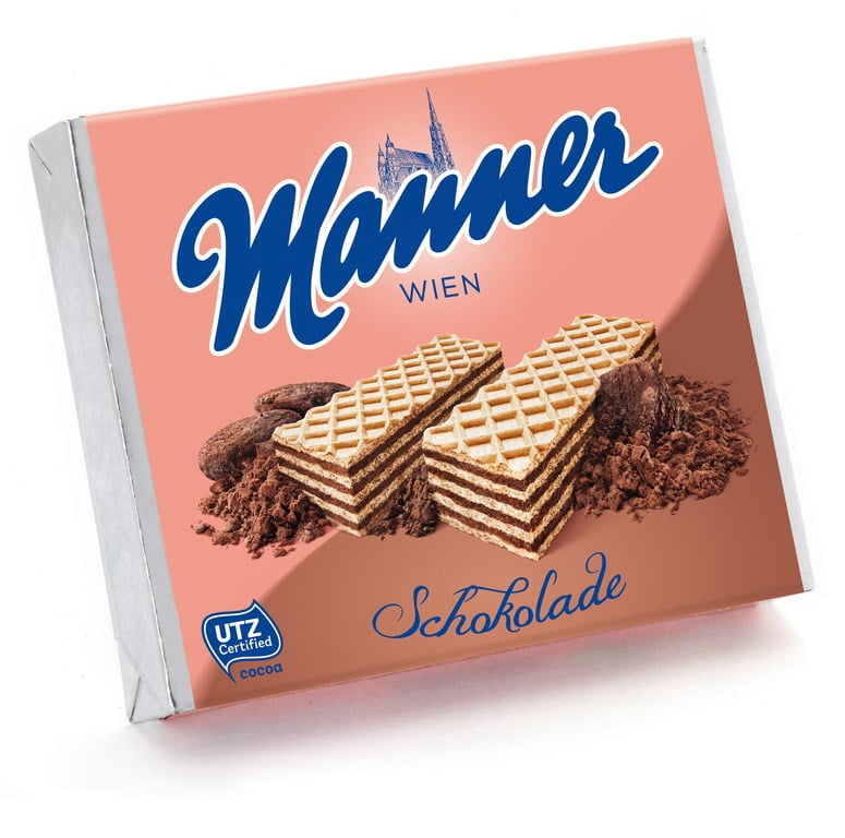 Manner Chocolate Cream Wafer Cookies, Pouch Pack, 75 G