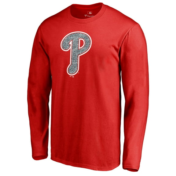 Men's Red Philadelphia Phillies Static Logo Long Sleeve T-Shirt