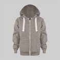 thumbnail image 2 of KPOPLK Toddler Boy Zip Up Hoodie Sweatshirt Fall Clothes Long Sleeve Solid Jacket With Hood 1-7 Years Coffee Size 5-6 Years, 2 of 6