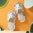 thumbnail image 5 of LIIPEE Girls Boys Slippers Cartoon Graphic Printed Open Toe Non- Shoes Child Comfort School Slipper,Beige,26, 5 of 5