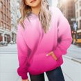 thumbnail image 2 of YIWULA Girls Hoodie Classic Colour Gradient Lined Hoodie Comfortable Soft Warm Fashionable Tie Dye Print Casual(5-6 Years,Hot Pink), 2 of 6